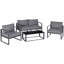 Outsunny 4 Pieces Garden Sofa Set Bench Side Table Patio Grey