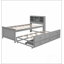 Lit plateforme avec tête de lit avec rangement, USB, lit gigogne et 3 tiroirs-1673120635