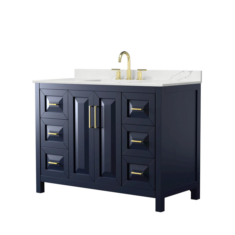 Daria 48'' W Vanity, Giotto Quartz, Brushed Gold, Blue