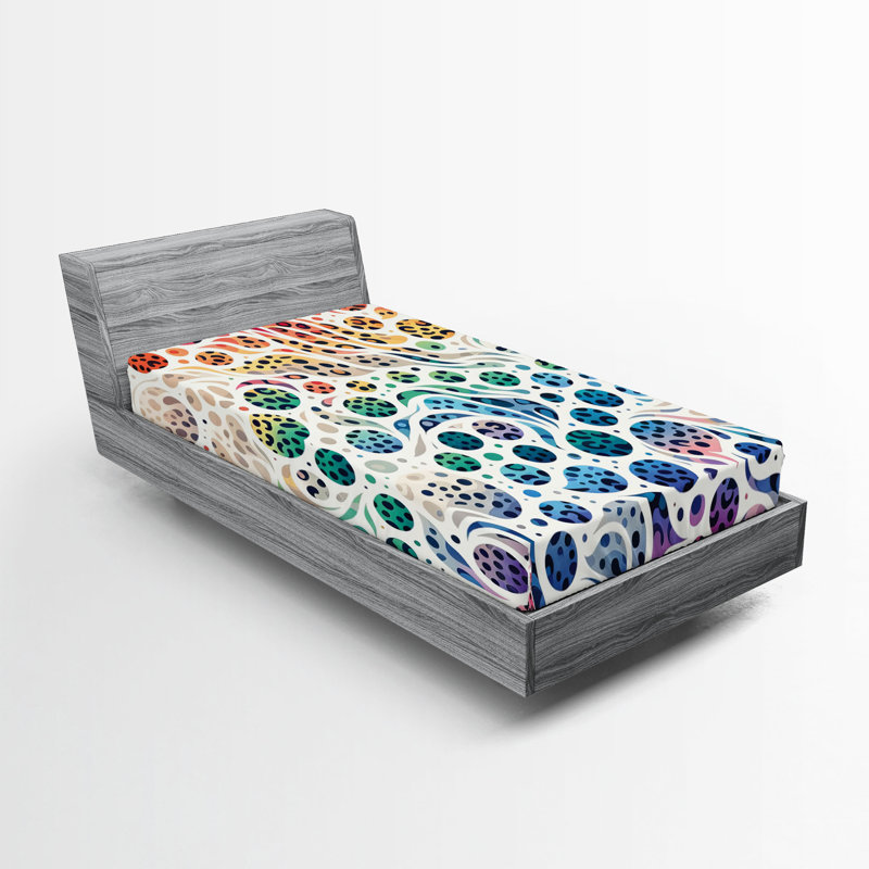 Drap-housse imprimé léopard Ambesonne_ Pois multicolores, Simple TG