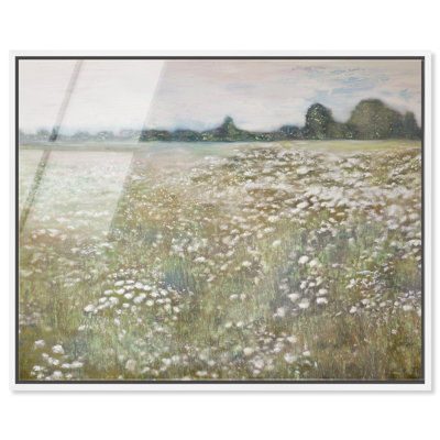 Décoration murale encadrée «Misty Meadow II» par Art Remedy, cadre blanc, 20 x 16