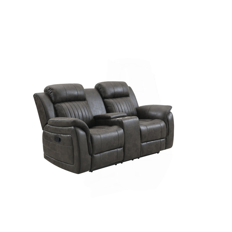 GREY CONSOLE RECLINING LOVESEAT