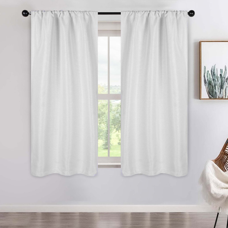 Panneaux de rideaux obscurcissants et isolants en polyester, Platine, L 26 po x L 63 po
