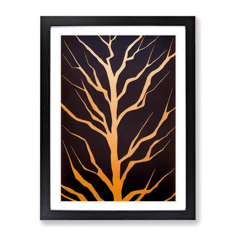 Silhouette Of A Tree No.1 - Single Picture Frame Print, Black Framed, 64cm H x 46cm W x 2cm D