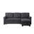 84" Dark Gray Linen Sectional With Reversible Sleeper, Storage, Plump Stitching Storage And 35" Height, Design