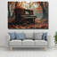 «Piano in Fall Forest», art mural en verre trempé-129908421