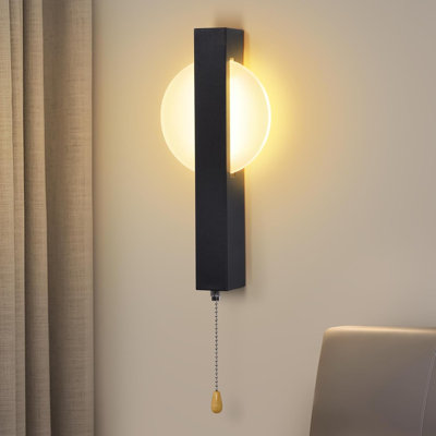 1-Light Black LED Wall Sconce