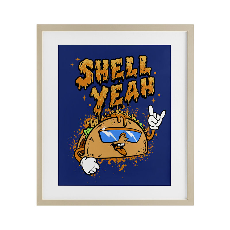 «Shell Yeah» par Taco, Cadre de récolte en pin, H 21 po x l 17 po
