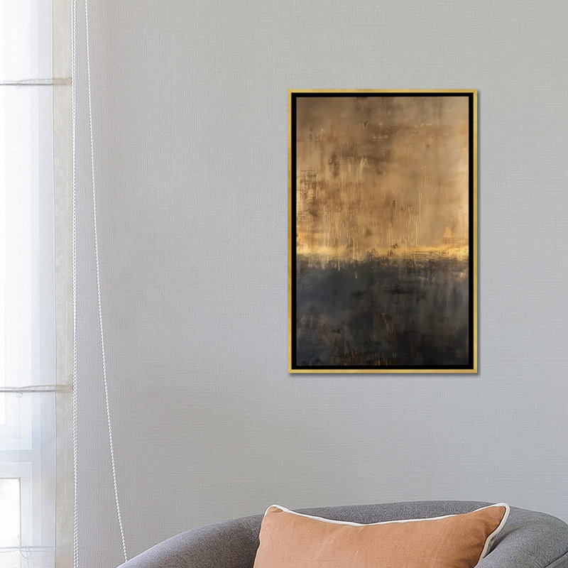 La lumière commence, H 26 po x l 18 po x P 1,5 po, Toile avec cadre flottant or, Pas de tapis