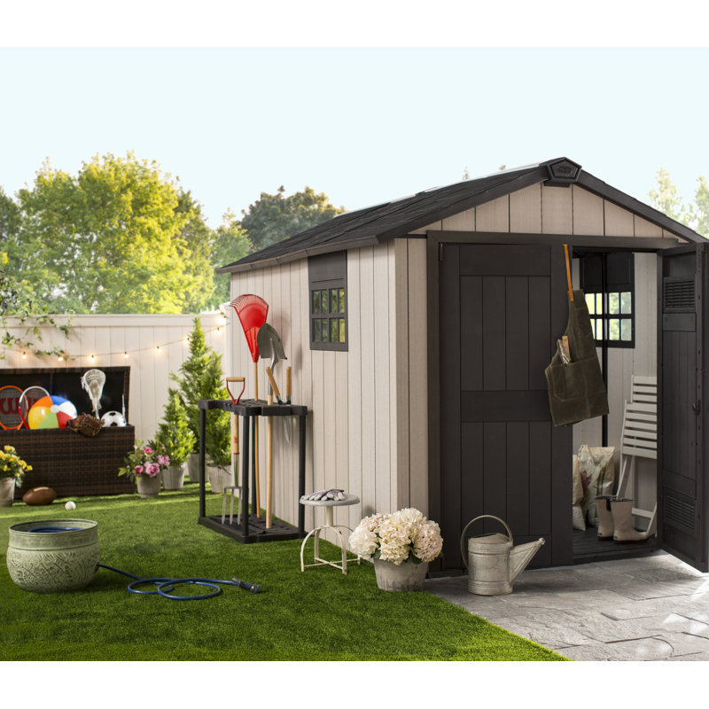Coffre de terrasse en osier de 134 gallons Dorian, Brun multi