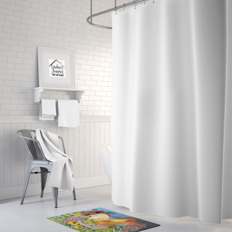 Tapis de bain jaune en mousse à mémoire de forme Coq jaune