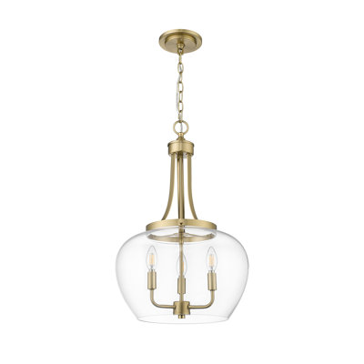 Annabell 15.75 inch Burnished Brass 3 Light Pendant