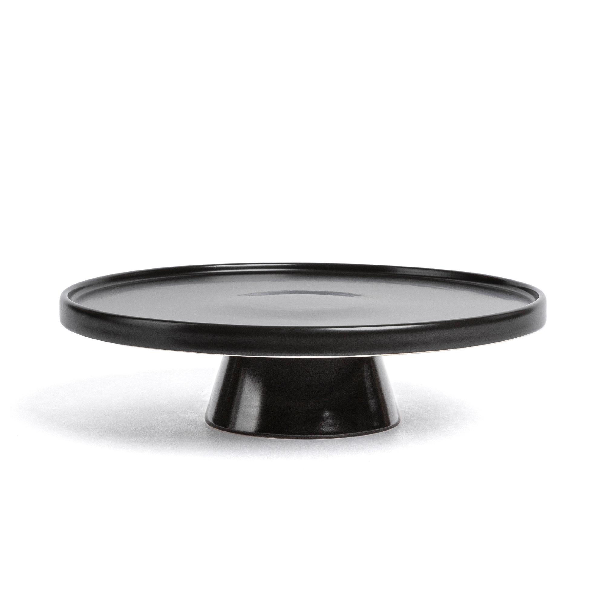 over&back Stoneware Round Cake Stand - Dessert Holder Perfect For Pies, Cakes, Cupcakes, Sweets, And More - All-occasion Decorative Display Dish - 11.1" D X 3" H - Semi-matte