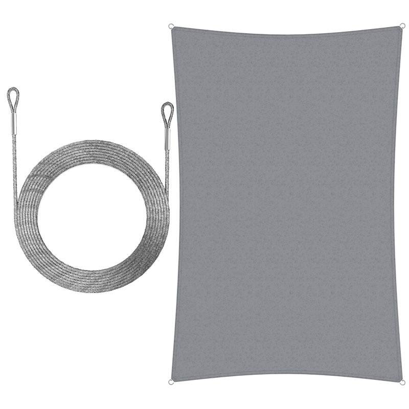Toile d'ombrage rectangulaire 12 'x 7', gris