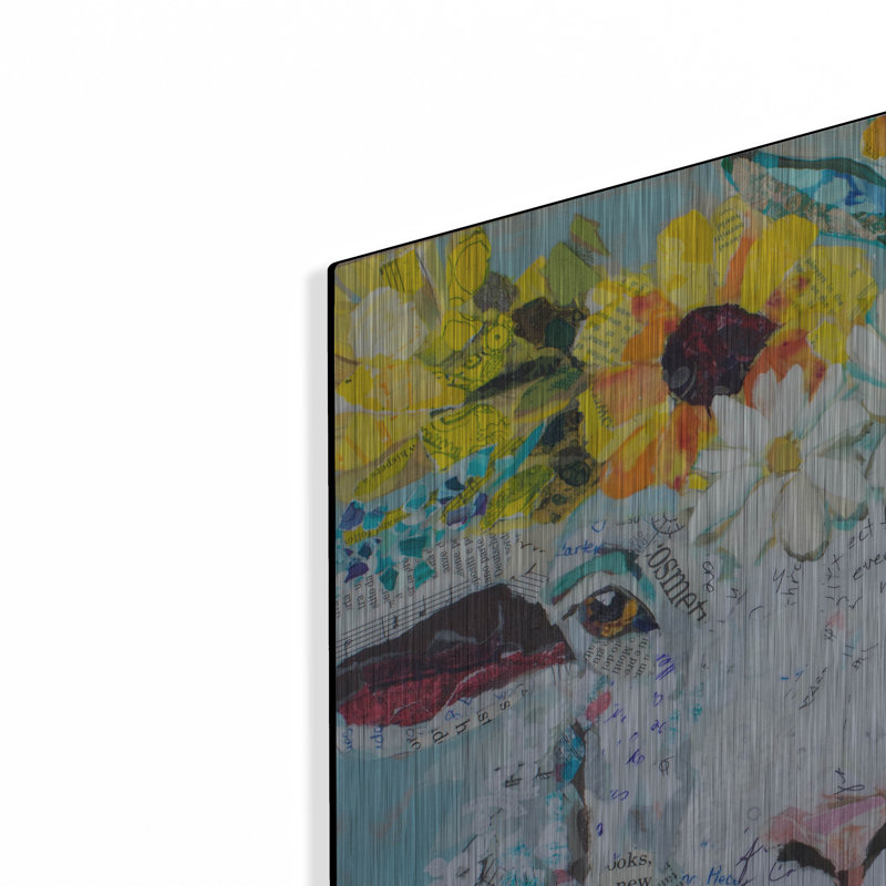 Lark Manor ™ «Floral Sheep2» par St. Hilaire Elizabeth, art mural en métal, H 24 po x l 24 po