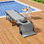 Chaise longue de plage portative pliante pour l'extérieur avec trou pour le visage et 5 positions réglables-109746284