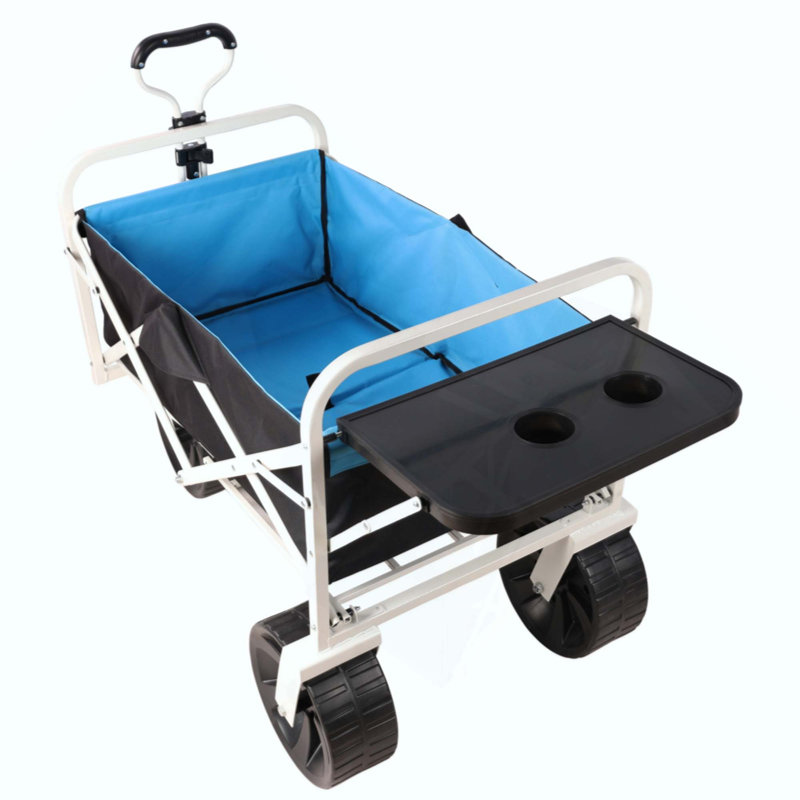 Chariot de plage pliable, White/Black Blue