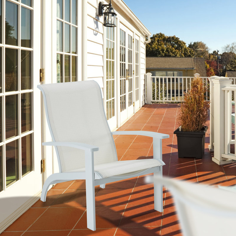 Eillet Outdoor Adirondack Chair, White, White