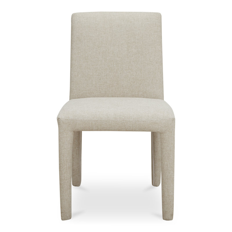 Brandie Dining Chair With Performance Fabric, Beige Performance Canvas