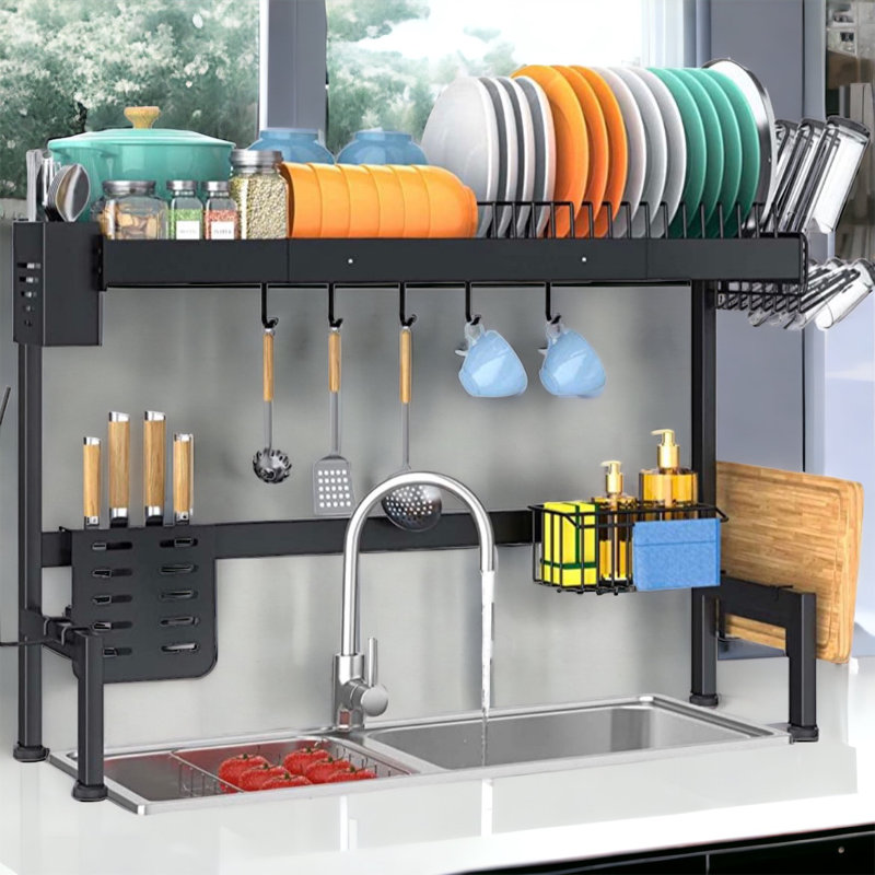 Adjustable Stainless Steel Two Tier Dish Rack