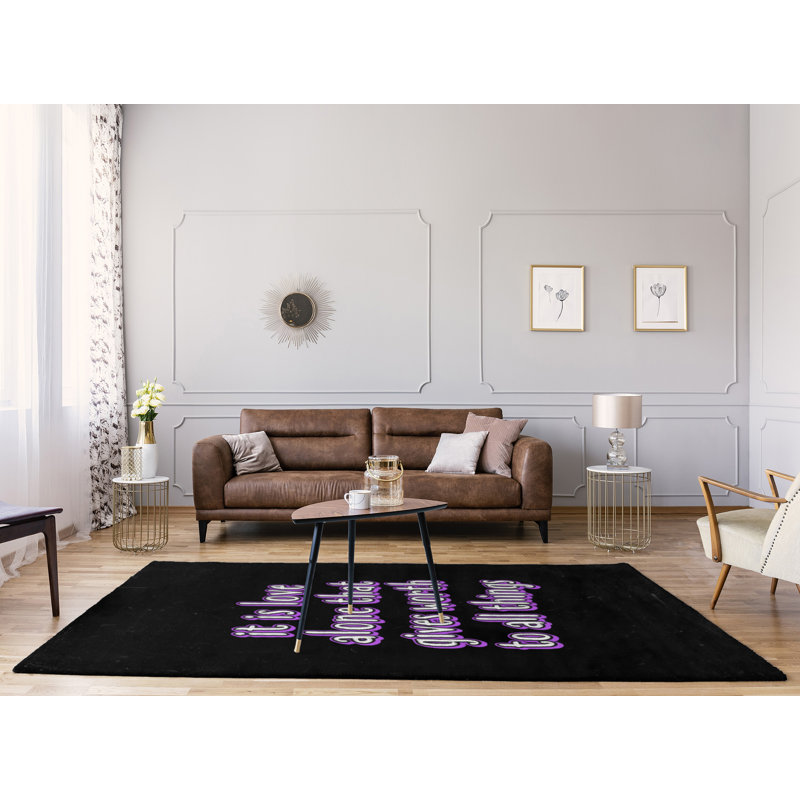 Tapis en polyester tableau noir style "love, Rectangle 8 pi x 10 pi