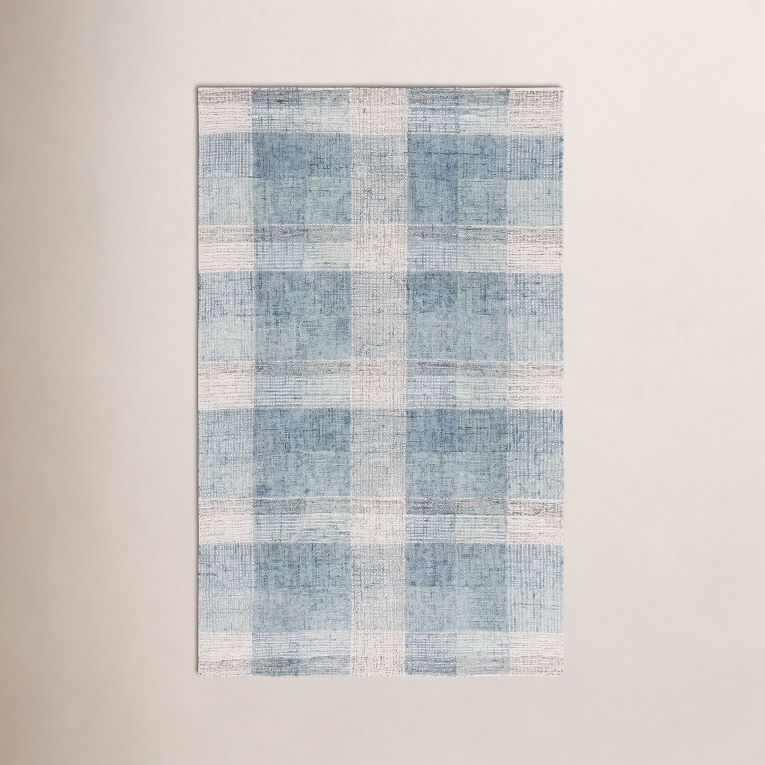 Hand-Tufted Wool Plaid Rug, Rectangle 6' x 9'