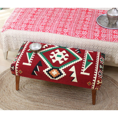 Parshall 91cm Wide Rectangle Geometric Footstool Ottoman