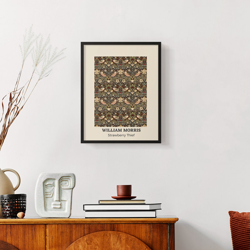 William Morris, reproduction encadrée CVII, Noyer, H 14 po x l 11 po