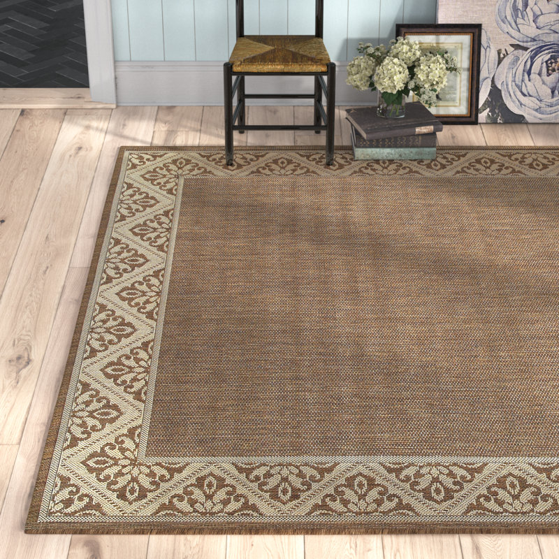 Tedrow Damask Indoor / Outdoor Rug, Rectangle 7'10" x 10'