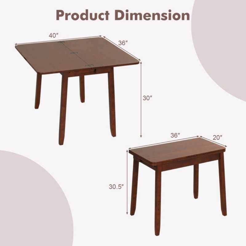 Table de salle à manger pliante pour 4 personnes avec rangement Winston Porter