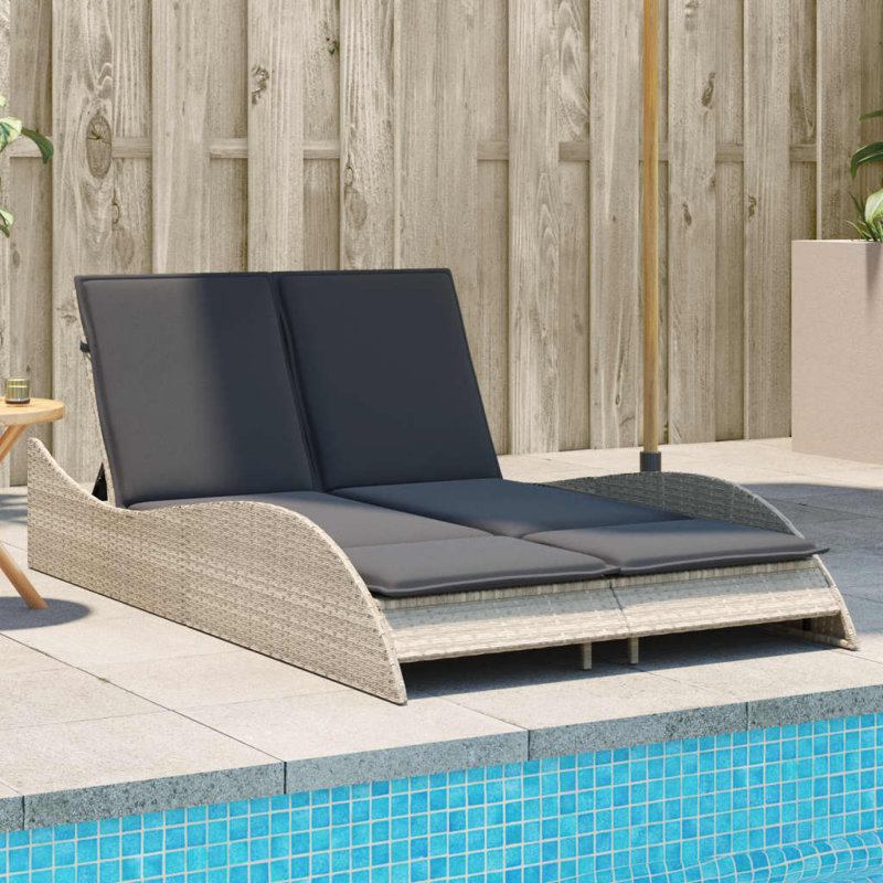  Patio Sun Lounger Light Gray
