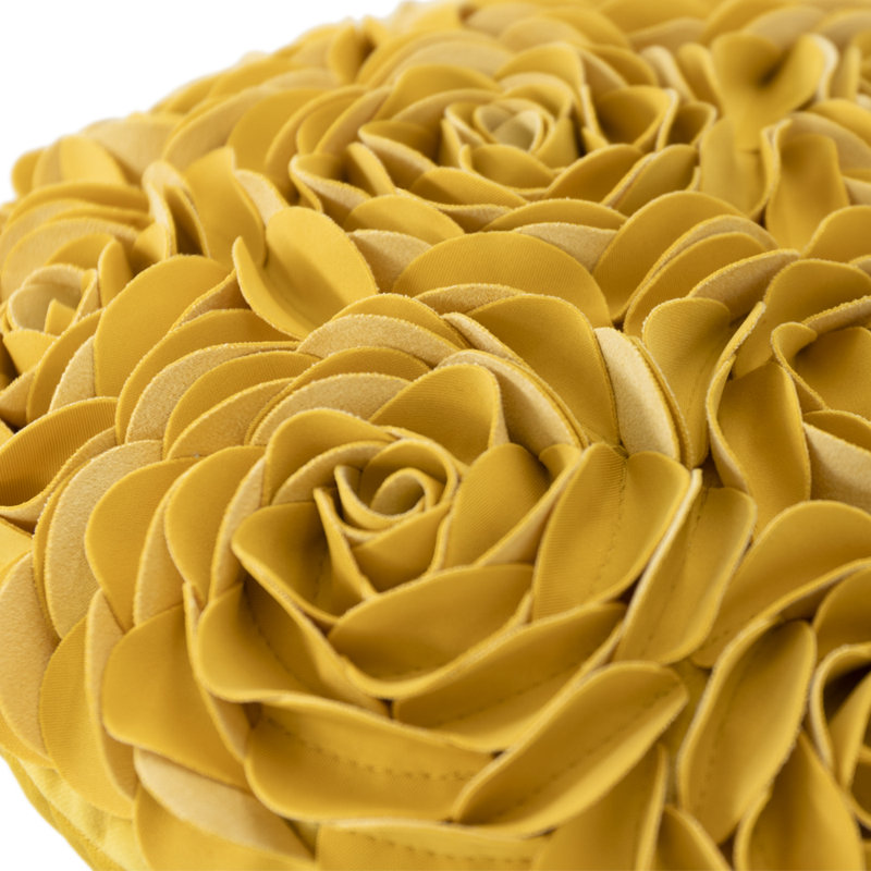  Housse de coussin 3D Flower, Jaune doré