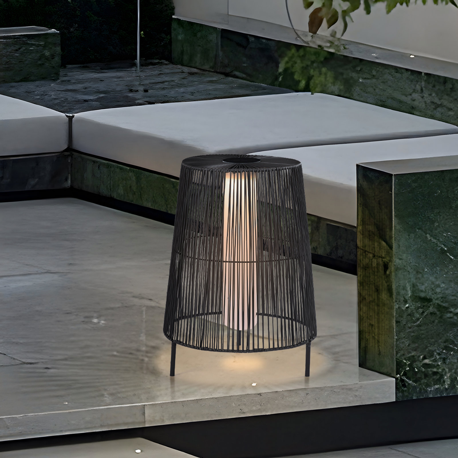 Freida Solar Powered Floor Lamp, Charcoal