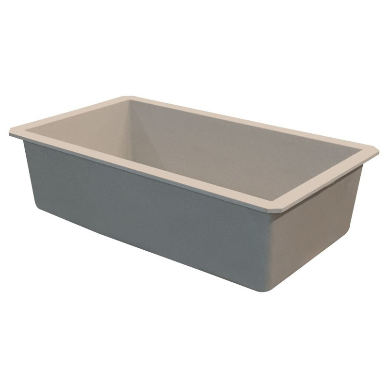 Radius 31.75'' L Single Bowl Kitchen Sink, Cafe Latte