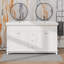 Meuble-lavabo de 58 po seulement, avec 3 tiroirs, 4 portes et 2 tablettes à deux niveaux