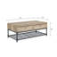 Table basse en bois composite avec accents de chêne charmant et gris sable