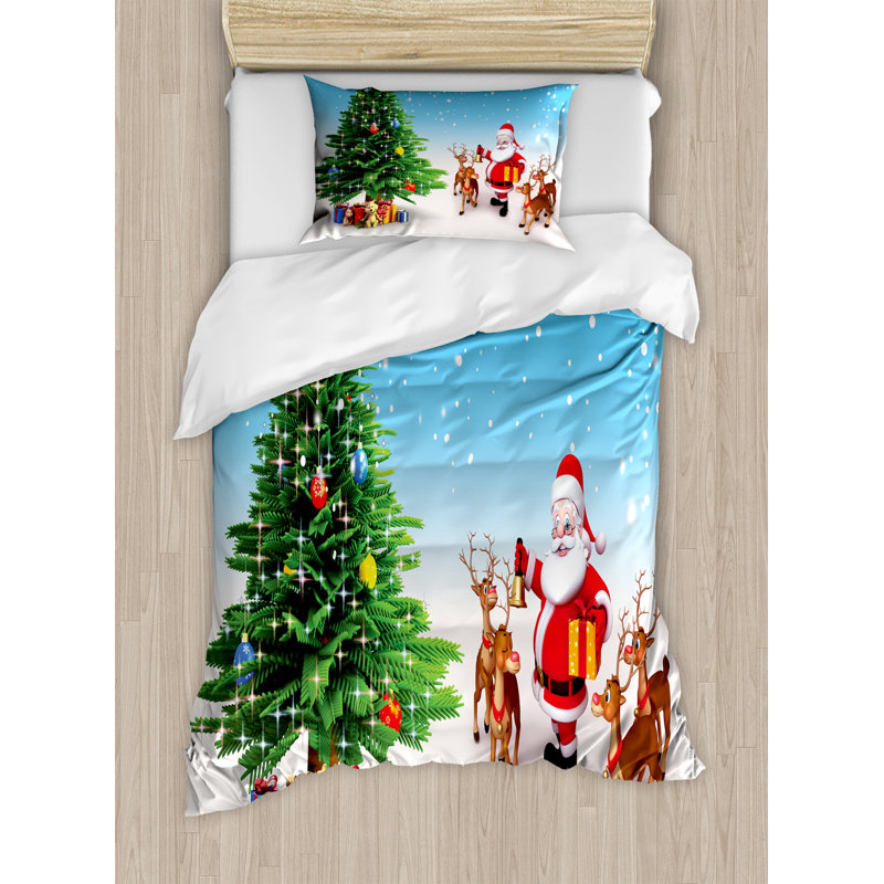 Santa Claus Twin Size Festive Duvet Cover Set
