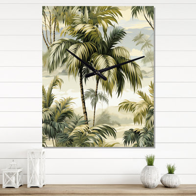 Tropical Wall Clock, Decorative Island Style Clock - Tropical Island Timepiece