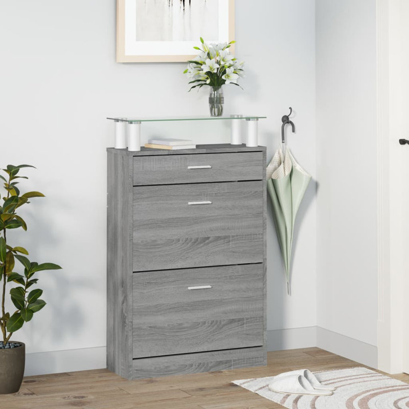 Flip Down Shoe Storage, Grey