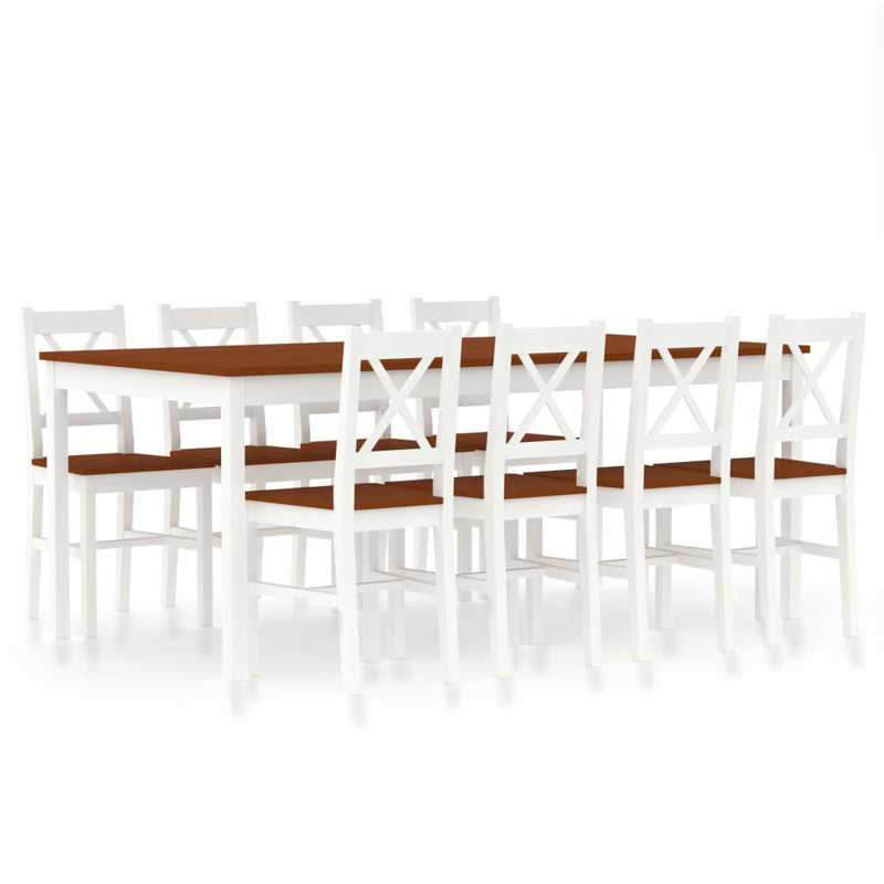 McMahon Solid Wood Dining Set, Dark Brown, H73 x L180 x W90cm