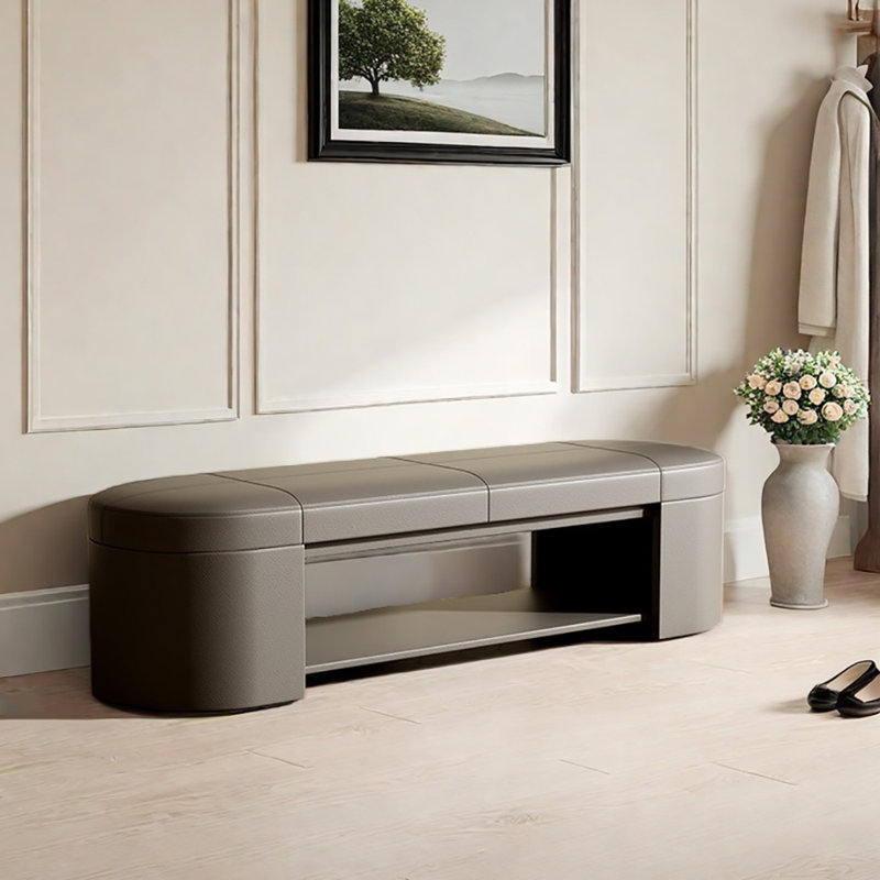 Tabouret avec rangement à chaussures 47,2 po, Gris