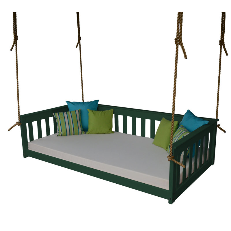 Lit de jour suspendu Carol Mission, Vert foncé, Simple