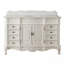 Meuble-lavabo autoportant traditionnel Morton de 56 pouces, blanc antique, collection Benton, lavabo simple, comptoir en quartz blanc, entièrement assemblé