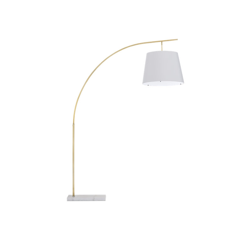 Cloister Arched Floor Lamp, Antique Brass/White