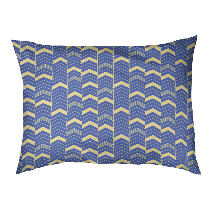 Coussin d'extérieur pour chien Chelan, Petit (l 28 po x P 6 po x H 18 po), Bleu / jaune / gris