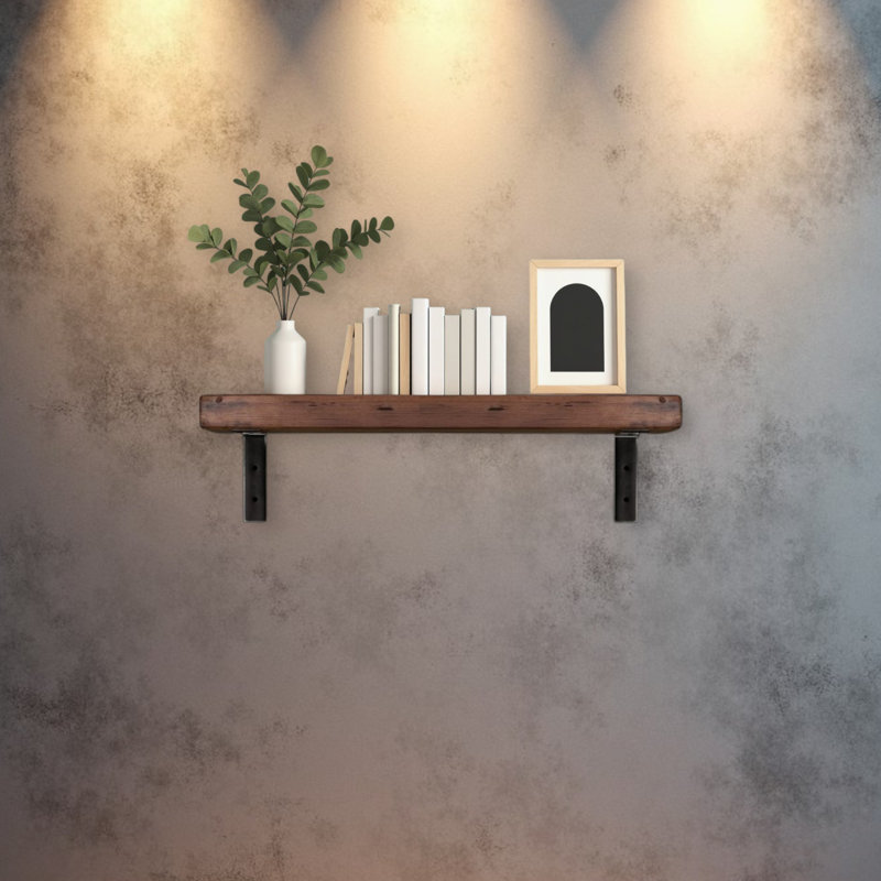 1 Piece Solid Wood Bracket Shelf, 7.75" H x 36" W x 6" D