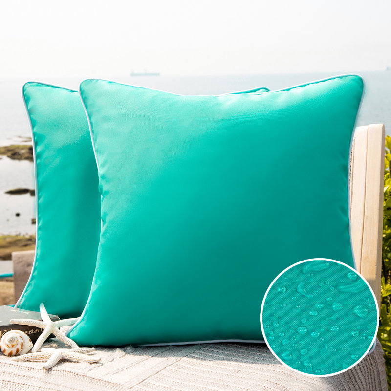 Housse de coussin d'extérieur Phantoscope, Carré 20 po, Vert, Housse de coussin seulement - sans coussin