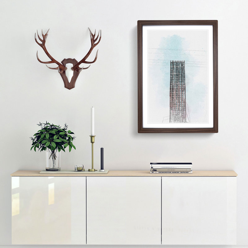 Sketching the Architecture Vol.43 - Picture Frame Drawing Print, 48cm H x 36cm W x 2cm D, Walnut Framed