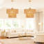 Luminaire suspendu en rotin tissé à la main, lustre boho moderne de 12 pouces pour îlot de cuisine, salle à manger, vestibule, chambre à coucher et plafond de couloir-1037006311