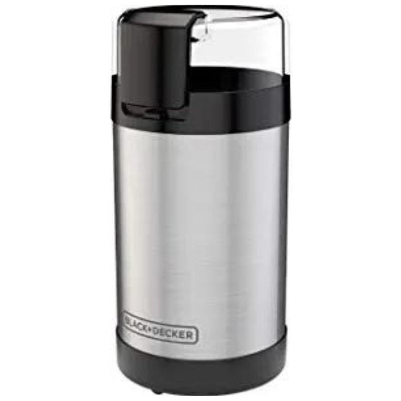BLACK+DECKER One Touch Coffee Grinder, 2/3 Cup Coffee Bean Capacity, Spice Grinder, One Touch Push-Button Control -150 Watts -Stainless Steel Blades